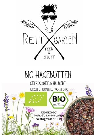 Reitgarten´s Bio Hagebutten getrocknet & halbiert 1 kg Pferd Futter Superfood garantiert ohne Zusatzstoffe Hagebutte Pferdefutter Leckerli Organic