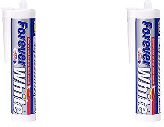 Everbuild Forever Anti-Mould, Superior Hygienic Silicone Sealant for Areas of High Humidity - White - 295ml (Pack of 2)