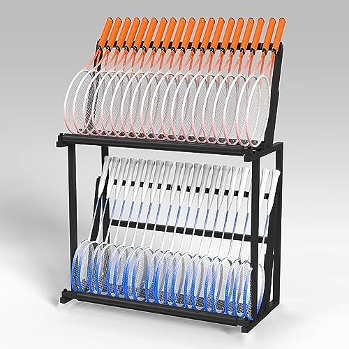 Badmintonschläger Halterung Tennisschläger Halter Großes Aufbewahrungsregal Für Tennisschläger/ Badmintonschläger/ Geigen/ Gitarren, Schwarz Boden Ecke Gym Organizer Mit Weichen Schaumstoffarmen Und H