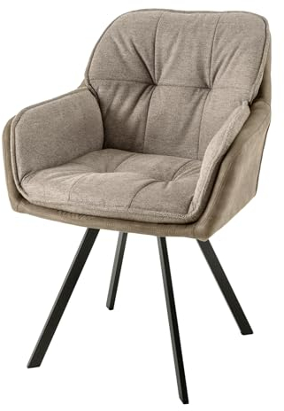 riess-ambiente.de Drehbarer Design Stuhl MR. Lounger Vintage Taupe Microfaser Armlehnen