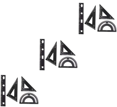 ABOOFAN 3 Sets 4-teiliges Lineal- Und Winkelmesser-set Schreibwaren-set Für Schüler Lineal Dreieckplatte Für Den Schulgebrauch