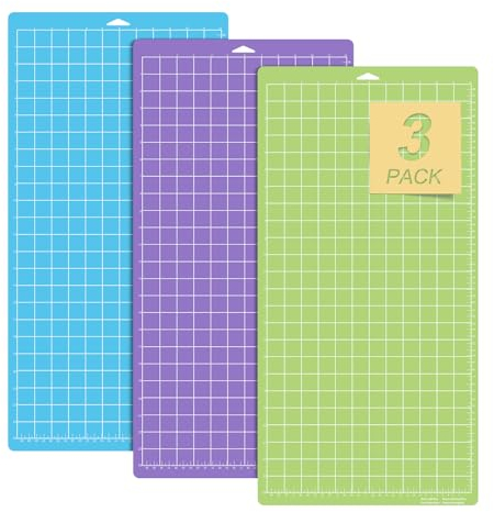 Kokorosa 3 Pack Schneidematte für Cricut Explore One/Air/Air 2/Maker,61x30.5cm,Quilting Cricket Schneidematten Ersatz-Zubehör, Quilten und Kunsthandwerk(12 x 24 x 3)