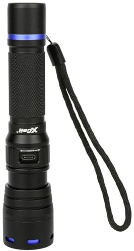 XCell Taschenlampe L1000 aufladbar (L x B 151,5 x 35 mm, Durchmesser 35 mm, Gewicht 175 g, Aluminium, 1000 Lumen, inkl. Li-Ion-Akku, USB-C-Kabel, Handschlaufe, Nylon-Gürteltasche) 149212