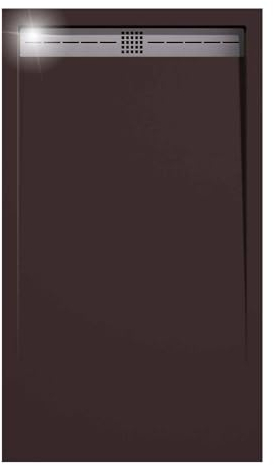 SOULHOME Piatto doccia- Resina -Gel Coat -Texture liscia/pietra -Antiscivolo -Colore Cioccolato - 180x80- Extra piatto 3cm. Design minimalista