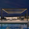 PURPLE LEAF Lamellenpergola 3.65 x 4.8 m Alu Pergola mit LED-Leuchten Wasserdicht Stabil Winterfest Pavillon mit Verstellbaren Aluminium-Lamellen für Terrasse, Grau