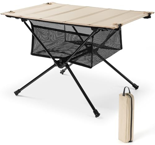 Campingtisch klappbar - Campingtisch faltbar mit Netzablage & Tragetasche | Klein & Ultraleicht (60 x 40 x 39,5 cm) | Ideal für Outdoor, Grillen, Angeln & Wandern
