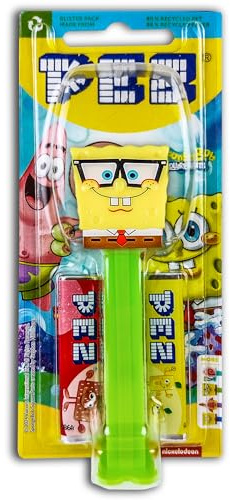 1x PEZ Spender Spongbob Schwammkopf Nerd inkl. 2 x Pez Bonbons 2 x 8,5 g