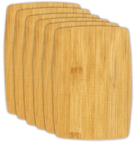YKUKIZEE 6 PCS Small Bamboo Cutting Board, Mini Wood Chopping Serving Board