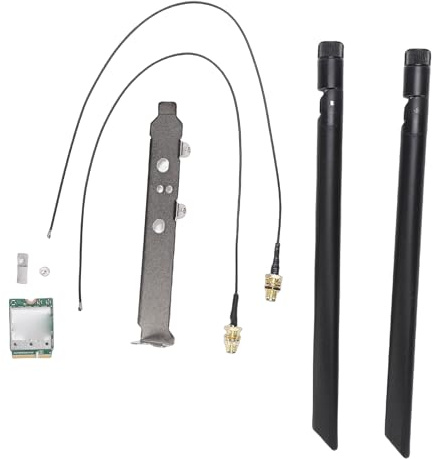 ASHATA Tarjeta Inalámbrica WiFi 7, Adaptador de Red QCNCM865 M.2 de 5,8 Gbps con Antenas Externas Duales, para 11 Portátiles, Compatible con Bandas de 2,4 GHz, 5 GHz y 6