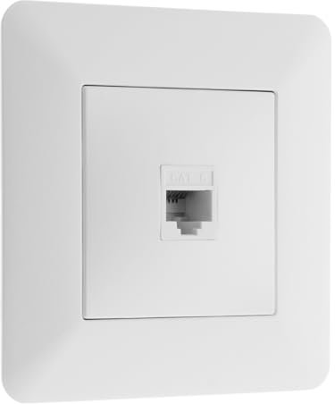 Zenitech - Toma De Red RJ45 CAT6 - Compatible Con Caja Empotrada - Motor Compacto Con Pasaje De Cables Facil - Diseño Moderno Con Fachada Ajustable - Blanco - 86x86 mm