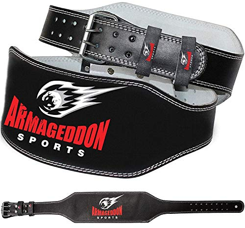 Gewichthebergürtel Gym Gürtel 15 cm Echt Leder - Premium-Qualität für Fitness Sport (S (65-85 cm Taillenumfang))