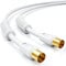 deleyCON 3m Cable de Antena de TV Coaxial HDTV Apantallamiento de 4 Capas DVB-T DVB-T2 Radio DAB - Blanco