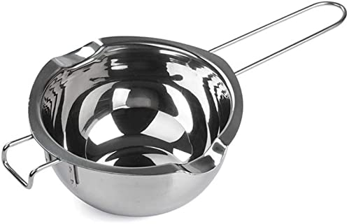 Toruiwa Pot Stainless Steel Bain-Marie Saucepan with Handle and Pouring Spout for Chocolate Fondue