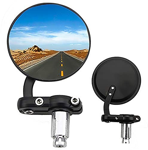 GOOFIT Universal 7/8 22mm aluminium Round Motorrad Rückansicht Seitenspiegel Zubehör Lenkerspiegel Rückspiegel Ersatz für ATV Quad Scoter Roller Spiegel die meisten Kompatibel