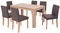 Tidyard Essgruppe 7-TLG. Esszimmertisch und Essstühle Set Tischgruppe Esszimmergarnitur 1 Tisch und 6 Stühle Kunstleder + Holz Braun