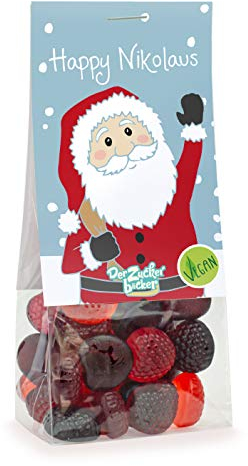 Happy Nikolaus - veganes Fruchtgummi im Beutel, kleine Geschenk-Idee zu Nikolaus