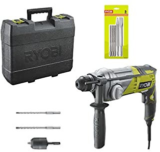 Pack Marteau perforateur RYOBI SDSPlus 680 W RSDS680-KA2 - Kit 3 forets RYOBI plus 2 burins SDS+ - RAKSP05