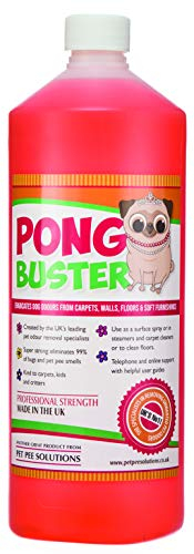 Pong Buster Pet Odour Eliminator, Disinfectant and Deodoriser. 500ml Bottle Concentrate. Indoor Floor, Surface and Carpet Freshener and Cleaner. Dog and Cat Odour Remover for your Home. (500ml)