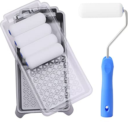 Paint Roller, Paint Roller Set, Mini Roller Set/for Professional Use & DIY-er./Home Improvement/Mister Rui (4 Paint Roller Set (Pack of 7))