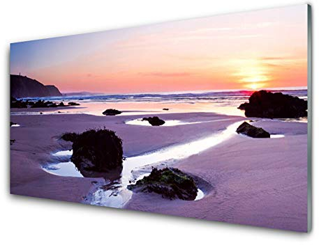 Tulup Glasbilder 100x50cm - Wandbild Druck auf Glas XXL Panorama-Bild Wandbilder aus Echt-Glas Sicherheitsglas Kunstdruck für Küche Wohnzimmer Strand Landschaft