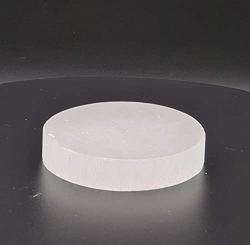 Heimtex Selenite Charging Round Disc Crystal Charging Plate Selenite Slice Charging Plate Charge Crystals (7 cm)