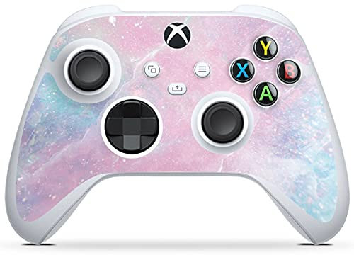DeinDesign Skin kompatibel mit Microsoft Xbox Series S Controller Folie Sticker Marmor pink Glitzer Look