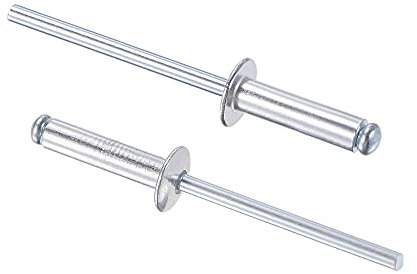 sourcing map Lot de 60 rivets aveugles en aluminium - 4 mm de diamètre - 16 mm de longueur - Argenté