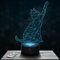 Nachttischlampe - Touch-Nachtlicht Geometrische Katze 3D-LED-Lampe Illusion, Geschenkidee Weihnachten Geburtstag Junge und Mädchen Nachttischlampe Kinder- oder Erwachsenenzimmer TOP