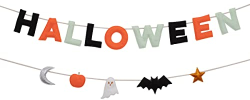 Meri Meri Filz-Halloween-Girlande (1 Stück), 2,3 m Strang mit überschüssiger Kordel, wiederverwendbare Halloween-Girlande, Party-Dekorationen