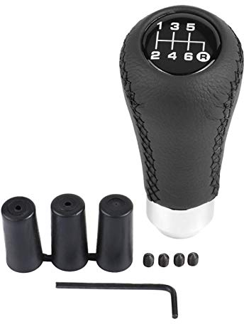 Universal Schaltknauf Manueller Schaltknauf Auto Schalthebel Stick, Auto 6-Gang-Schaltknauf, Fahrzeug Universal PU Shifter Stick mit 3 Schläuchen für Schalthebelknäufe 6-Gang mit Pedalen