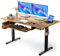ErGear Standing Desk with Large Keyboard Tray, 140 x 70 cm Height Adjustable Electric Standing Desk Sit Stand Desk with 3 Memory Smart Pannel, Home Office Computer Desk, Vintage Brown