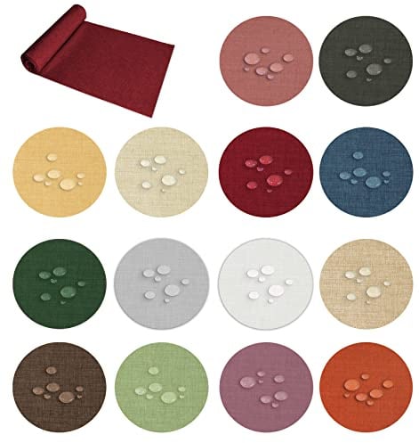 Tischläufer 40 x 100 cm Petrol rechteckig Leinenoptik Tischdecke Lotuseffekt Tischwäsche Wasserabweisend Tischtuch Fleckenabweisend Bügelfrei Abwischbar Knitterfrei Innen und Außen