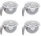 Invero Set of 4 Microwavable Food Bowl 900ml with Airtight Lid and Handle - Ideal Kitchen Container for Breakfast, Lunches, Dinners, Travels and more - Grey