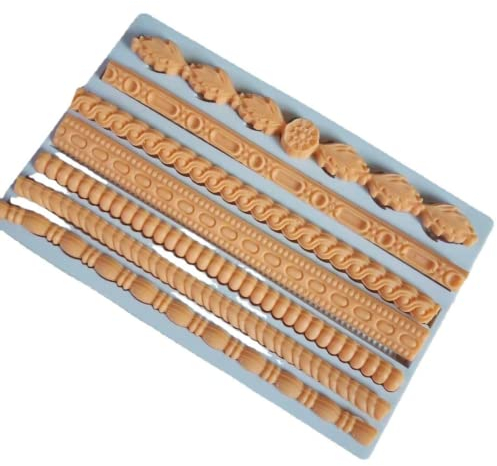 Vintage Fondant Rope Mould Relief Border Chocolate Decor Cake DIY Mold Silicone