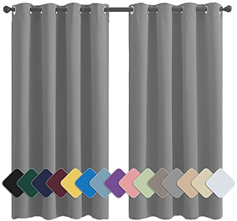 MENGH Vorhänge Schallschutz Vorhang Verdunkelnd Hochwertige Qualität Kälteschutz, für Schlafzimmer Kinderzimmer Wohnzimmer hellgrau 1 Stück, 220x100cm(HxB)