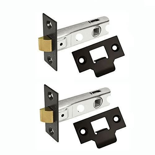 HANDLESTORE Twist Lever on Rose Door Handle Set - Matt Black Finish (2 x 75mm Latch Only)