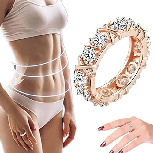MAIMiao 925 Bague en argent sterling en forme de croix en Moissanite, bague en Zircon magnétique en forme de croix en Moissanite,Thermogenic Moissanite Spinner Ring (10,Rose Gold)