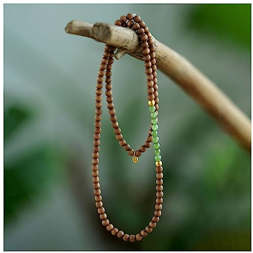 Lllunimon Natürliche Indische Alte Sandelholz 4Mm Mit Jasper Armband Minimalistische Mala Gebetsperlen Holz Armband Für Meditation