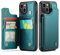 UEEBAI Wallet Case for iPhone 14 6.1 inch, RFID Blocking Card Slots Flip Case PU Leather Kickstand Folio Case Magnetic Clasp Cover Shockproof Case for Men - Green