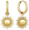BONNYBIRD® Goldene Creolen Ohrringe Sonne - Edelstahl Hängend Boho, Damenohrringe Mit Anhänger
