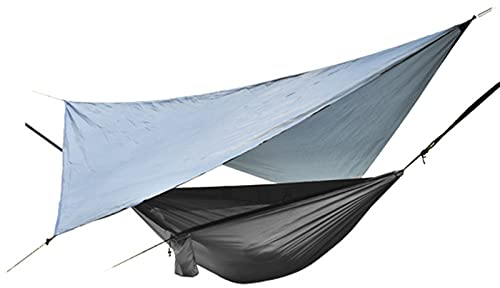 QTANZIQI-Hängematte mit Moskitonetz, Regenschutz und Baumgurten - Schnell trocknender Fallschirmstoff - Ideal für Camping, Wandern und Ausflüge (Style 1)