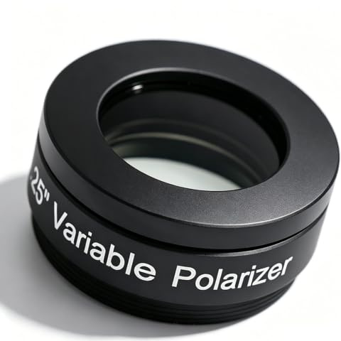 Filtro per Telescopio, Filtro Polarizzatore Variabile da 1,25 per Telescopi e Oculari, Trasmissione della Luce Regolabile Dall'1 all'80%, Contrasto Crescente, per la Luna,