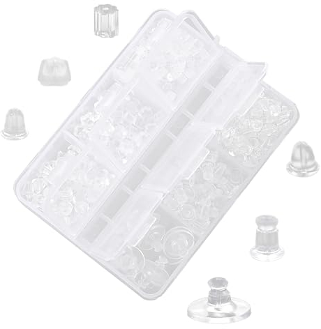 WY LIGHTING LEVEL Lot de 600 fermoirs de boucles d'oreilles en silicone transparent et doux - Hypoallergéniques - 6 styles