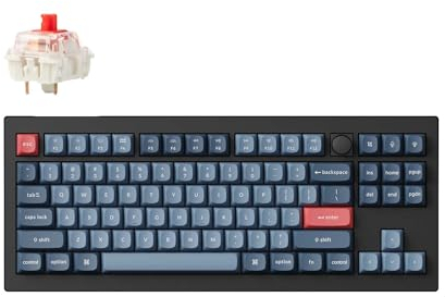 Keychron V3 Max TKL Custom Wireless Mechanische Tastatur, 2.4 GHz/Bluetooth/USB-C 3-Mode RGB, QMK/VIA Programmierbare Makros, Hot-Swap PBT Tastenkappen für Mac Windows Gateron Jupiter Red