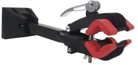 Amagogo Bike Repair Stand Bench Mount, Wall Mounted Convenient Hanger Professional Fast Clamp Lever Bike Clamp Workbench Work Stand, Red