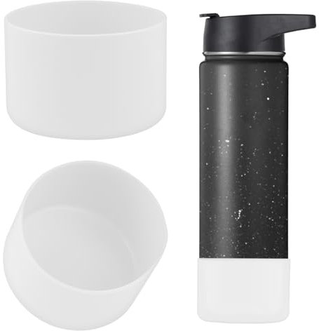Linkidea 2 Pack Water Bottle Boot Compatible with IRON °FLASK Wide/Narrow Mouth 12oz/14oz/16oz/18oz/20oz/22oz/24oz, Silicone Bottle Bottom Sleeve Cover Bumper Protector (Clear)