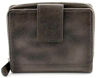 Sattlers & Co. Hochkantbörse Damen The Kayana Jalisco | Portmonee | separates und geteiltes Münzfach | schließt mit Druckknopf (grau)