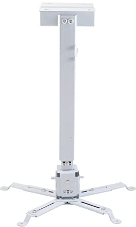 Xumh2024-3 Beamer Halterung Einstellbare Projektor Wand Decke Halterung Ständer Projektor Halterung Metall Halter Zubehör Universal Projektor Halterung(White)