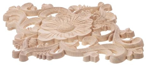 SEWACC 3 Stk unbemalte Rahmen wandverkleidung wand polsterung the craft Türschrank Blumenapplikation Schnitzdekor unbemalt wandleuchte geschnitztes Onlay Onlay-Applikation Hölzern
