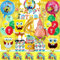 Spongebo Folienballon Geburtstagsdeko 4 Jahre, 39 Stück Spongebo Party Deko mit Glitzervorhang,Tischtücher, Happy Birthday Girlande und Kuchendeko,Geburtstagsüberraschung für Jungen und Mädchen
